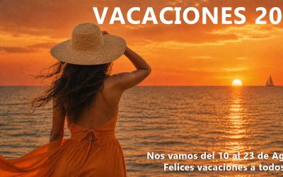 Vacaciones del 10 al 23 de agosto.